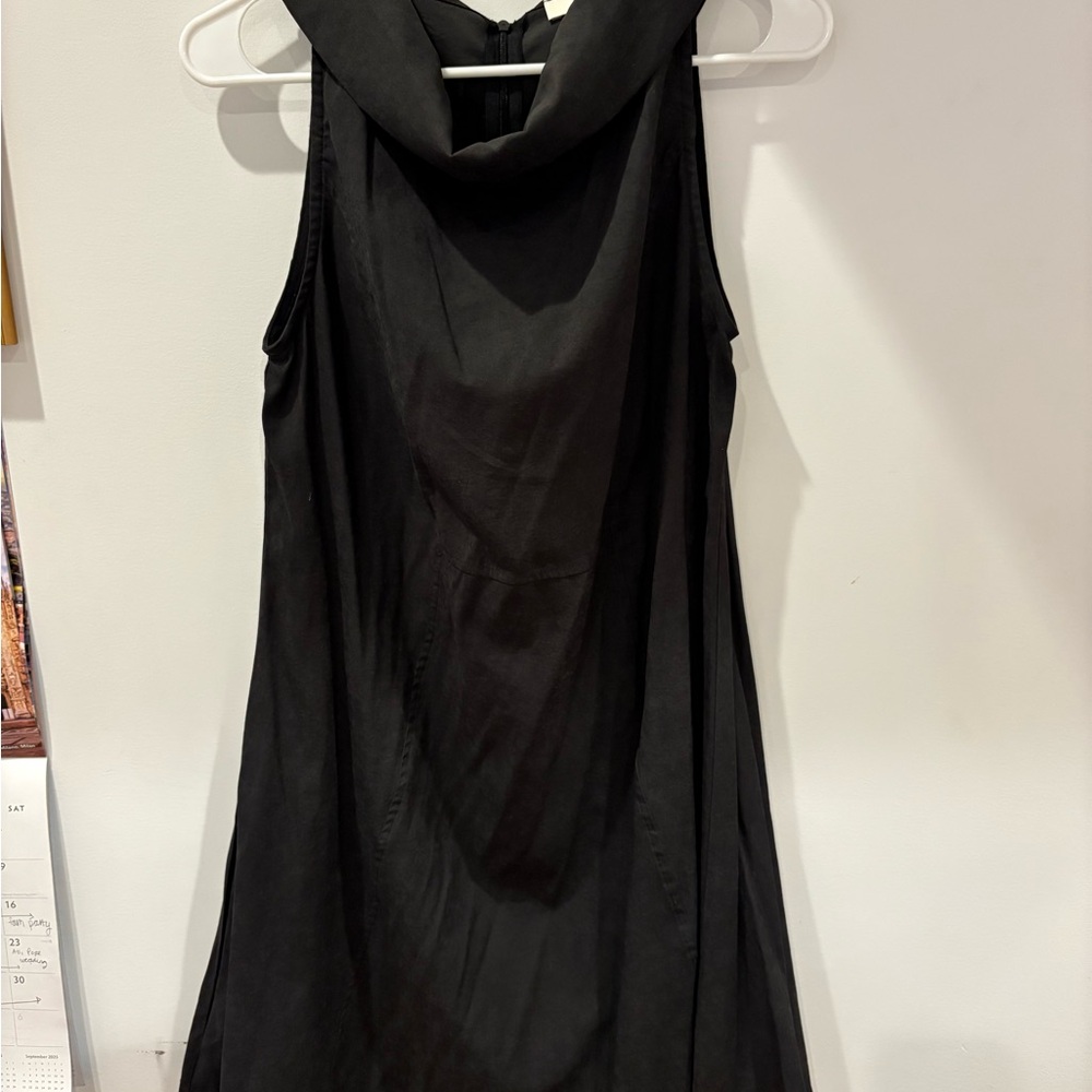 Chic Black Cowl Neck Mini Dress